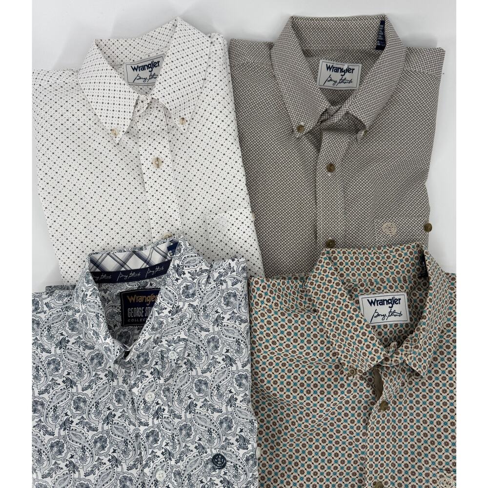 George Strait Wrangler Button Down Long Sleeve Bundle of 4 Size XL NWOT